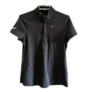 Nike Golf Dri-Fit Grey Short Sleeve Polo Womens SZ M breathable form fitting